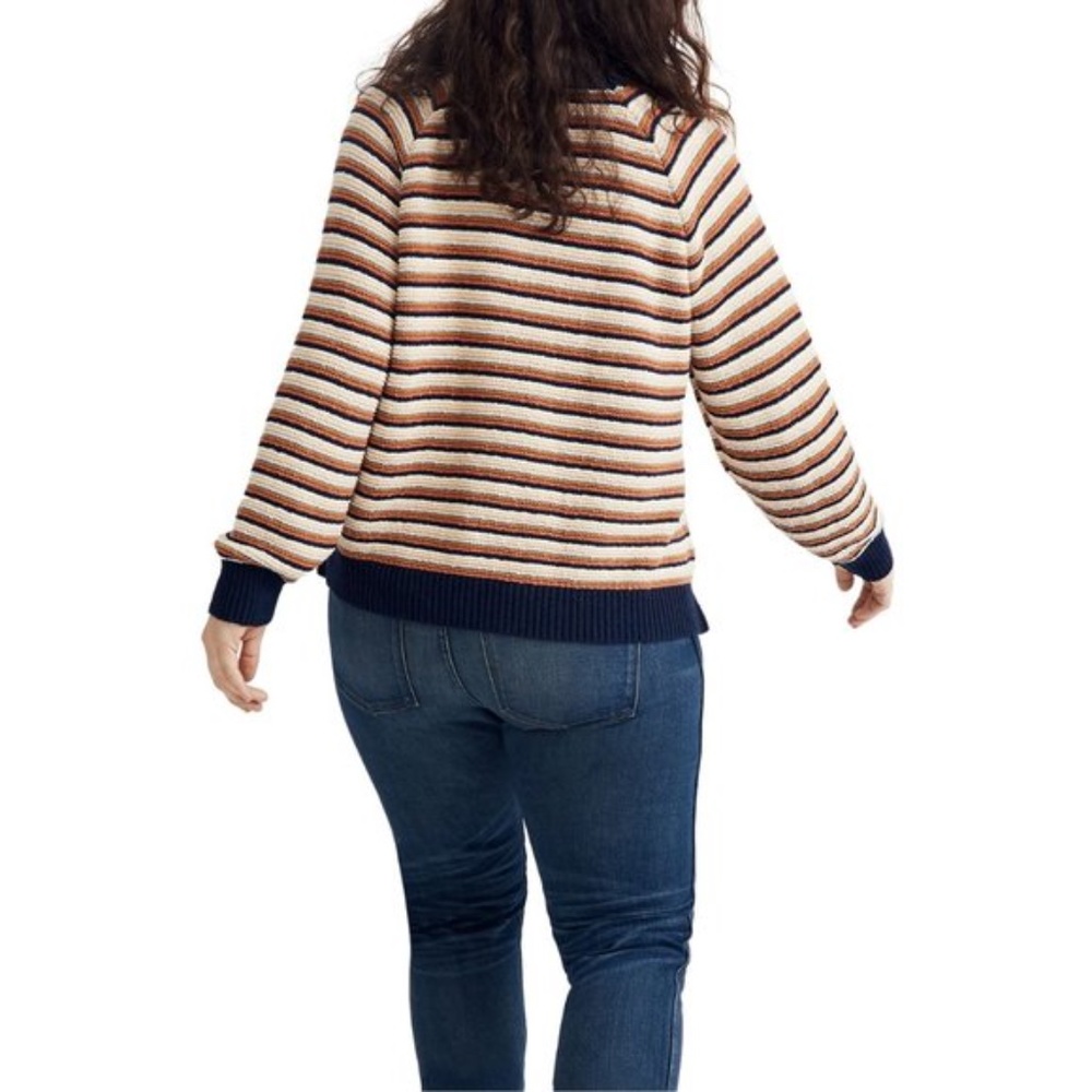 NWT Madewell Arden Striped V-Neck Pullover Sweater - Picture 4 of 6